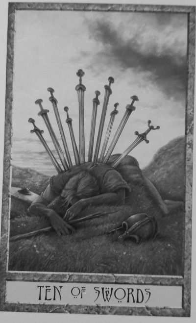 jaarkaart zwaarden 10 - ten of swords